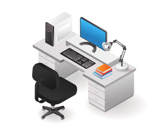 Computer desk tool technology  Illustration