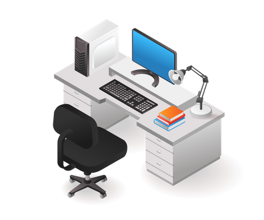 Computer desk tool technology  Illustration