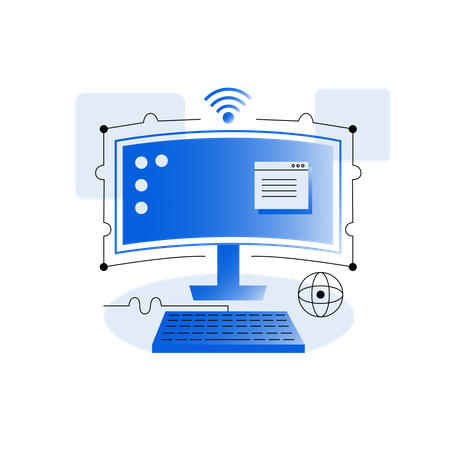 Computer Desktop Network  Illustration