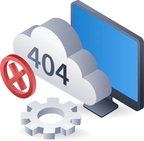 Computer error code 404 technology system  Illustration