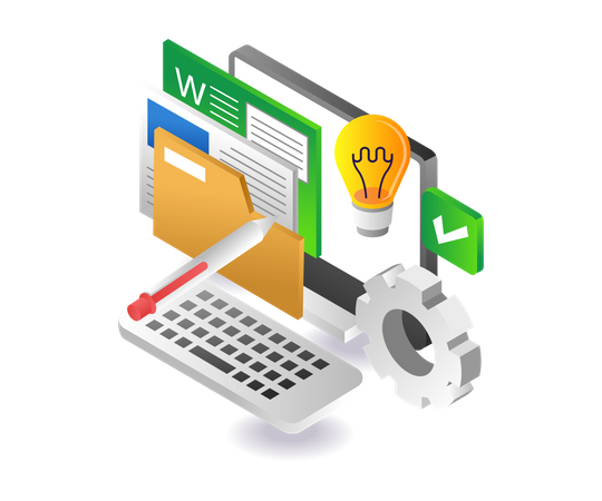 Computer file processing ideas  Illustration