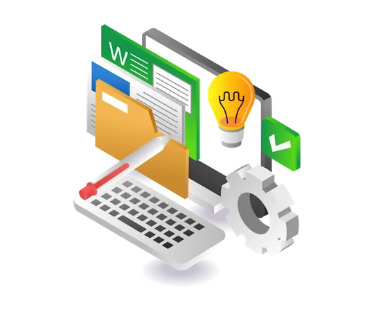 Computer file processing ideas  Illustration