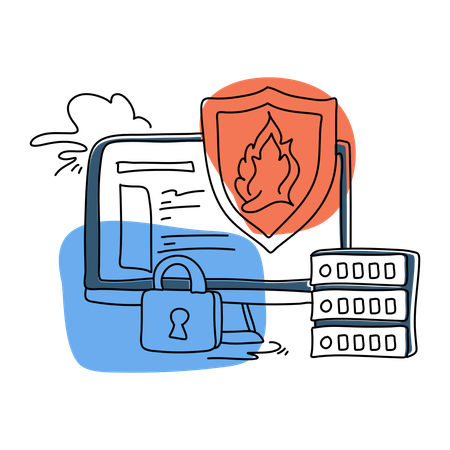 Computer Firewall  Illustration