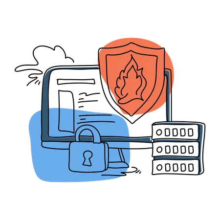 Computer Firewall  Illustration