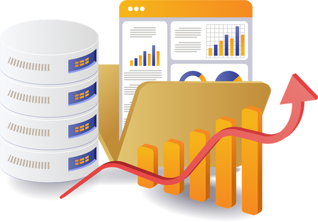 Computer folder server database  Illustration