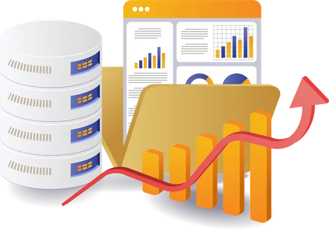 Computer folder server database  Illustration