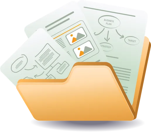 Computer folder with stored data  Illustration