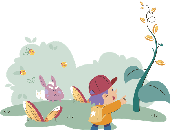 Computer game character passes tests in levels  Illustration