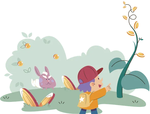 Computer game character passes tests in levels  Illustration