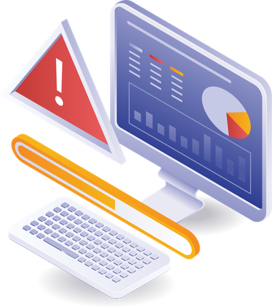 Computer maintenance warning analysis  Illustration