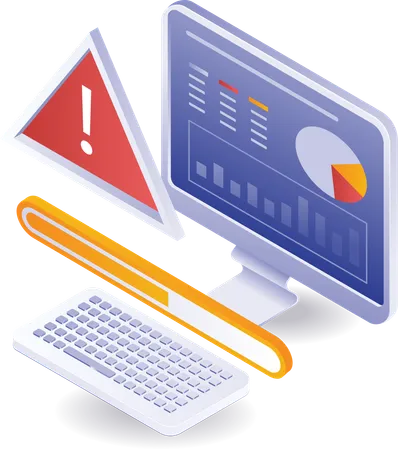 Computer maintenance warning analysis  Illustration