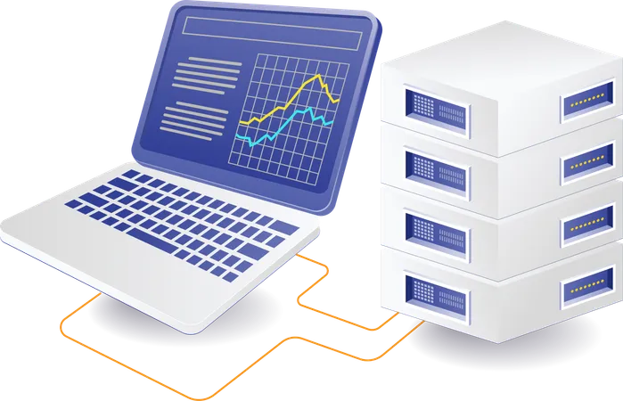 Computer management server data analysis  Illustration