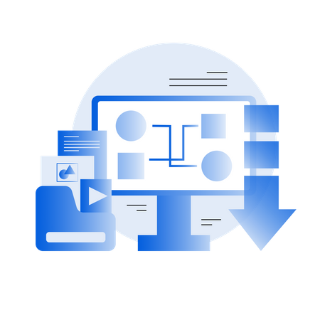 Computer Media Network  Illustration