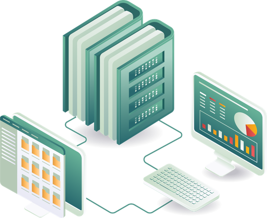 Computer network and data server technology  Illustration