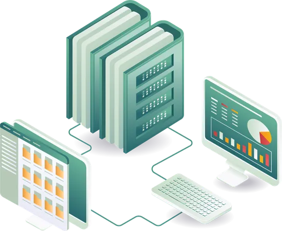 Computer network and data server technology  Illustration