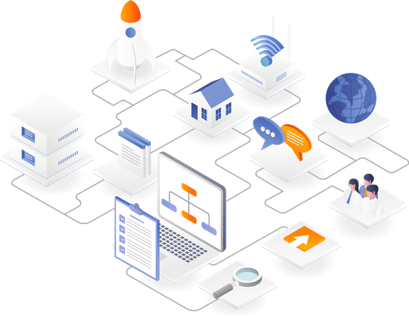 Computer network control system  Illustration