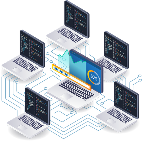 Computer network programmer technology  Illustration