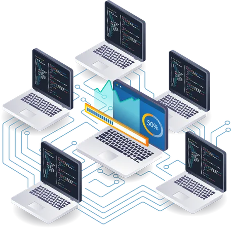 Computer network programmer technology  Illustration