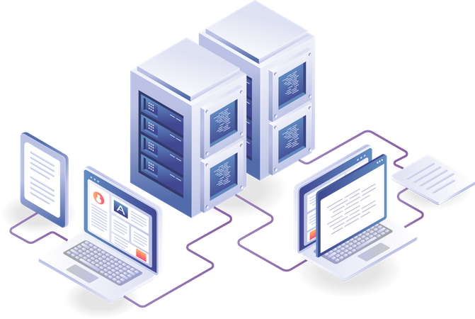Computer network server data Illustration