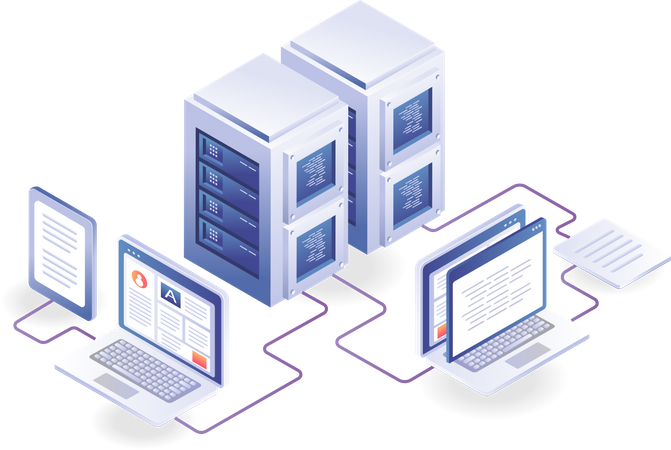 Computer network server data  Illustration