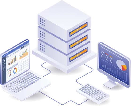 Computer network server  Illustration