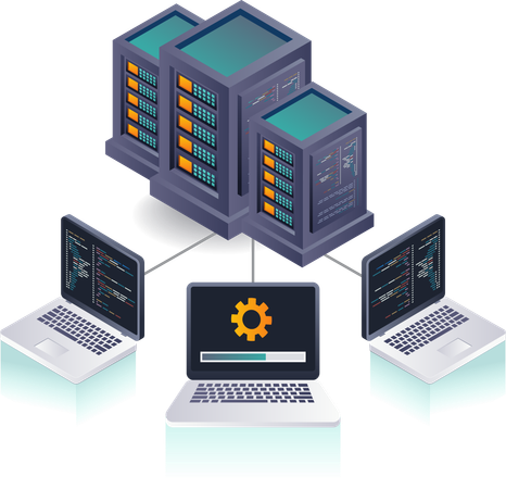 Computer Netzwerk Server Daten Technologie  Illustration