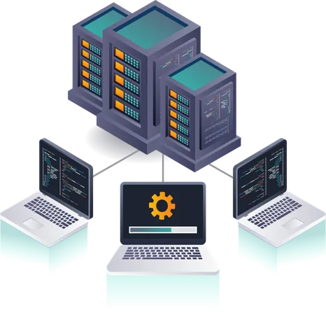 Computer Netzwerk Server Daten Technologie  Illustration