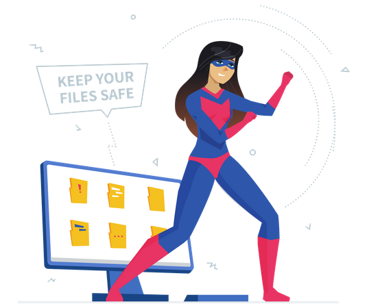 Computer privacy protection  イラスト