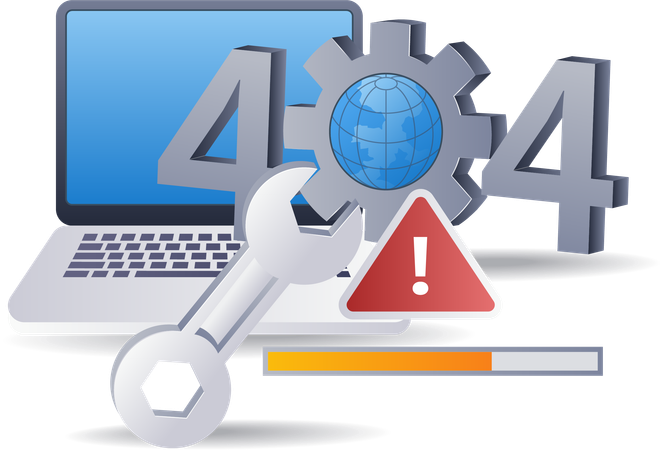 Computer repair error code 404  Illustration