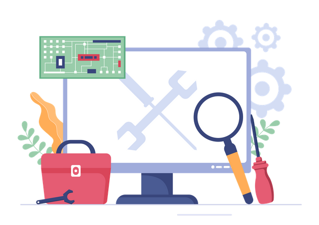 Computer Repair Service  Illustration