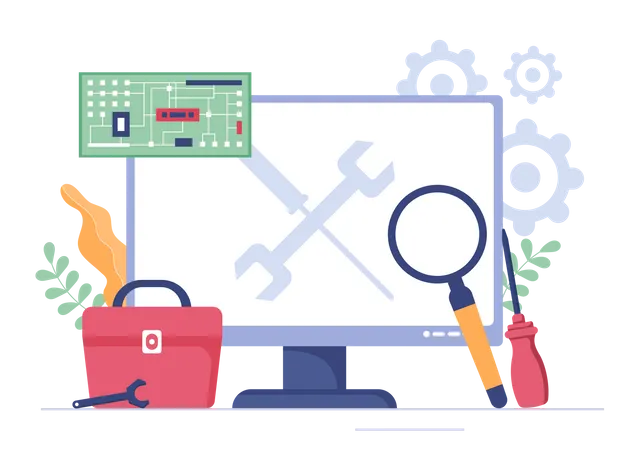 Computer Repair Service  Illustration