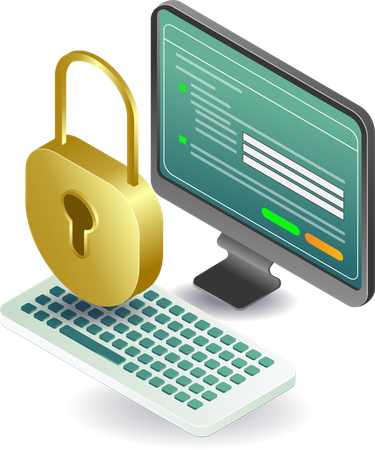 Computer secure lock  Illustration