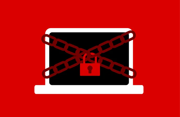 Illustration Of Protecting And Securing Computer Network With The Help Of Padlock And Shield Illustration