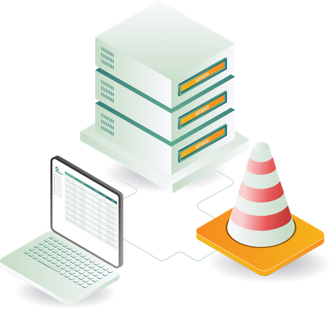 Computer server and data maintenance process  Illustration