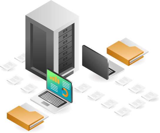 Computer server data Illustration