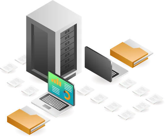 Computer server data  Illustration