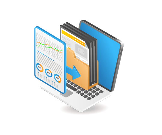 Computer server data performance  Illustration