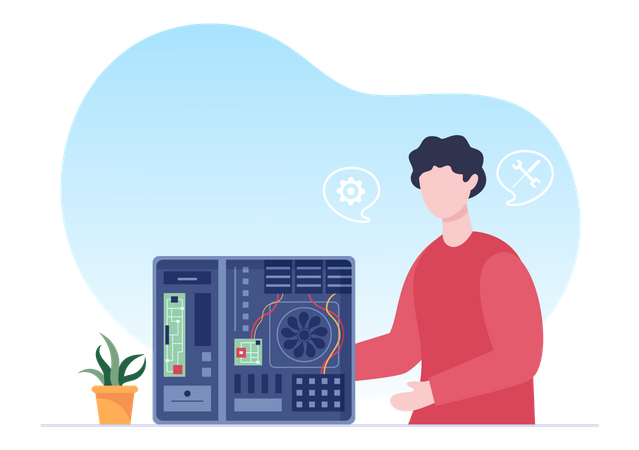 Computer Service  Illustration