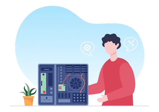 Computer Service  Illustration