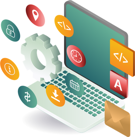 Computer system technology applications  Illustration