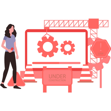 Computer system under construction  Illustration