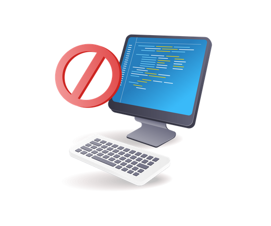 Computer system warning  Illustration