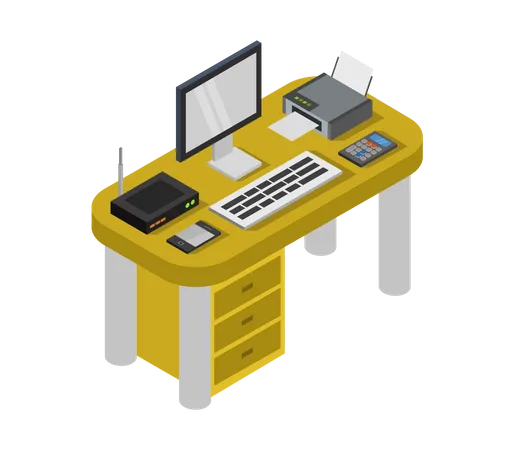 Computer table Illustration