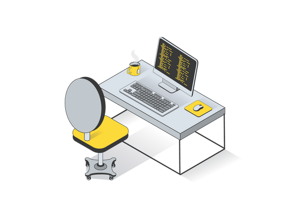 Computer Table Illustration
