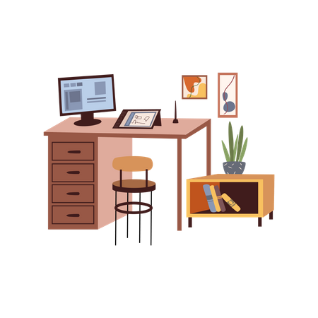 Computer Table  Illustration