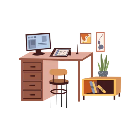 Computer Table  Illustration