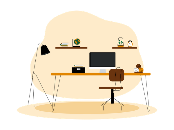 Computer table  Illustration