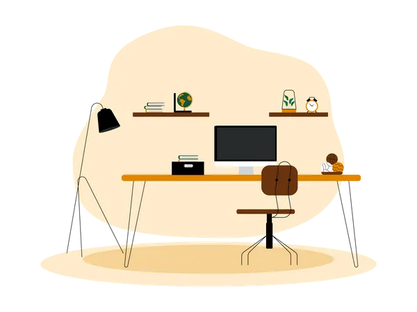 Computer table  Illustration