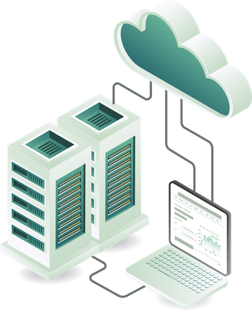 Computer technology and cloud server  Illustration