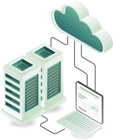 Computer technology and cloud server  Illustration